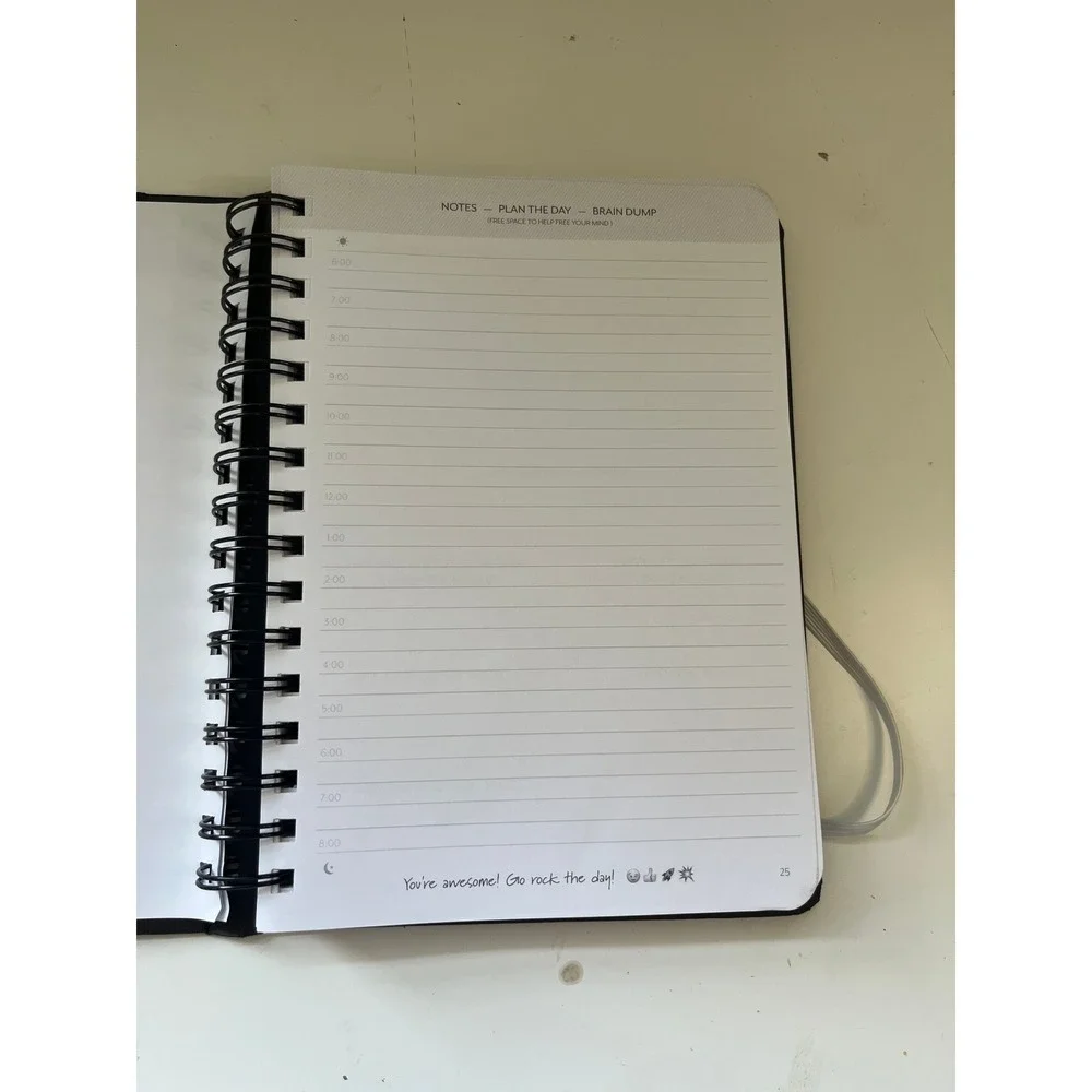 The 5 Second Journal Mel Robbins Productivity Planner Spiral Bound Black Gold